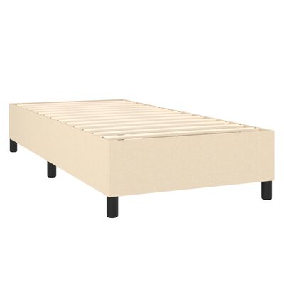 vidaXL Κρεβάτι Boxspring με Στρώμα & LED Κρεμ 100x200 εκ. Υφασμάτινο