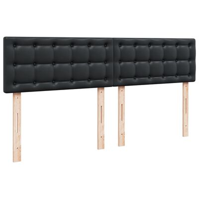 vidaXL Κρεβάτι Boxspring με Στρώμα Μαύρο 180x200εκ.από Συνθετικό Δέρμα