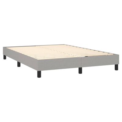 vidaXL Κρεβάτι Boxspring με Στρώμα Ανοιχτό Γκρι 140x200 εκ. Υφασμάτινο