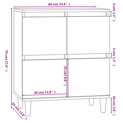 vidaXL Ντουλάπι Γκρι Sonoma 60x35x70 εκ. από Επεξεργασμένο Ξύλο