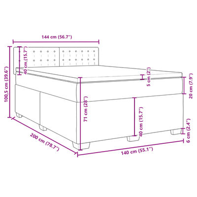 vidaXL Κρεβάτι Boxspring με Στρώμα Καπουτσίνο 140x200εκ.από Συνθ.Δέρμα