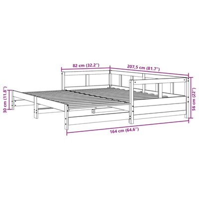 vidaXL Καναπές Κρεβάτι Χωρίς Στρώμα Λευκό 80x200 εκ. Μασίφ Ξύλο Πεύκου