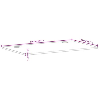 vidaXL Επιφάνεια Γραφείου 110x55x1,5 εκ. από Μασίφ Ξύλο Οξιάς