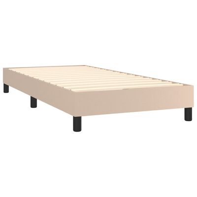 vidaXL Κρεβάτι Boxspring με Στρώμα Καπουτσίνο 80x200 εκ. Συνθ. Δέρμα