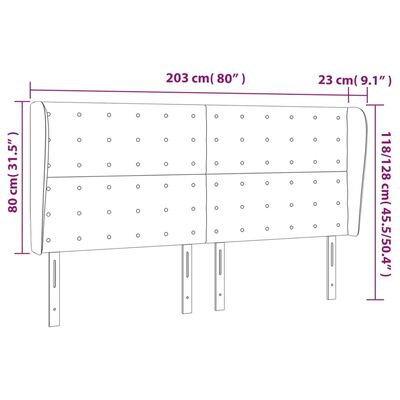 vidaXL Κεφαλάρι με Πτερύγια Taupe 203x23x118/128 εκ. Υφασμάτινο