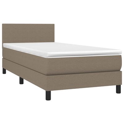 vidaXL Κρεβάτι Boxspring με Στρώμα & LED Taupe 80x200 εκ. Υφασμάτινο