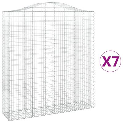 vidaXL Συρματοκιβώτια Τοξωτά 7 τεμ. 200x50x220/240 εκ. Γαλβαν. Ατσάλι