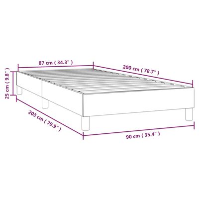 vidaXL Πλαίσιο Κρεβατιού Σκούρο Γκρι 90x200 εκ. Υφασμάτινο