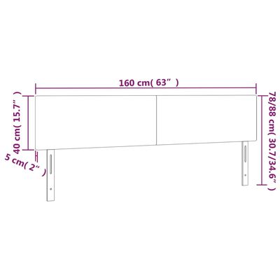 vidaXL Κεφαλάρι Κρεβατιού LED Καπουτσίνο 160x5x78/88 εκ. Συνθετ. Δέρμα