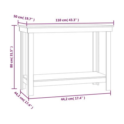 vidaXL Πάγκος Εργασίας 110 x 50 x 80 εκ. από Μασίφ Ξύλο Πεύκου