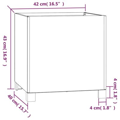 vidaXL Ζαρντινιέρες 2τεμ. Σκουρ. 42x40x43εκ Ατσάλι Σκληρυθέν στον Αέρα