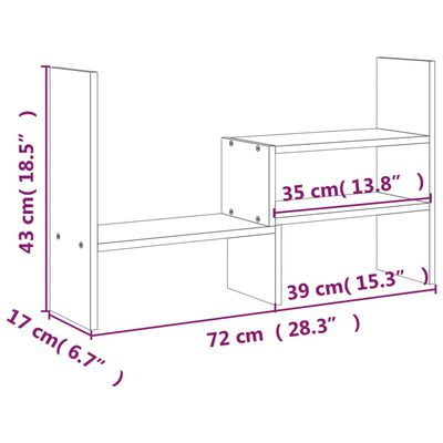 vidaXL Βάση Οθόνης Καφέ Μελί (39-72)x17x43 εκ. από Μασίφ Ξύλο Πεύκου