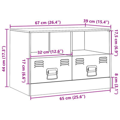 vidaXL Έπιπλο Τηλεόρασης Ροζ 67 x 39 x 44 εκ. από Χάλυβα