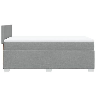 vidaXL Κρεβάτι Boxspring με Στρώμα Ανοιχτό Γκρι 100x200 εκ. Υφασμάτινο