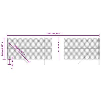 vidaXL Συρματόπλεγμα Περίφραξης Πράσινο 1,4 x 25 μ.