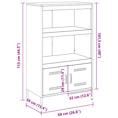 vidaXL Ραφιέρα Μαύρη 68x39x113 εκ. από Ατσάλι