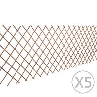 vidaXL Καφασωτό Φράχτης 5 τεμ. 180 x 90 εκ. από Ιτιά