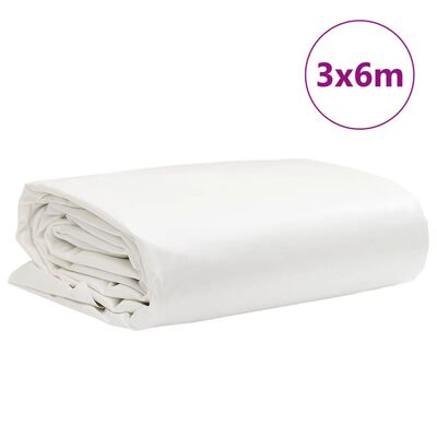 vidaXL Μουσαμάς Λευκός 3 x 6 μ. 650 γρ./μ²