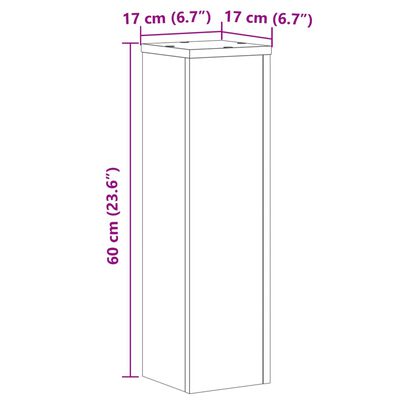 vidaXL Βάσεις Φυτών 2 τεμ. Λευκές 17x17x60 εκ. από Επεξεργασμένο Ξύλο