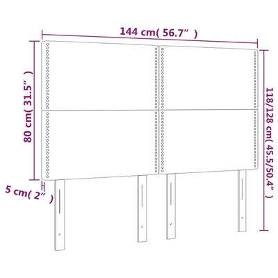 vidaXL Κεφαλάρι Κρεβατιού LED Καπουτσίνο 144x5x118/128 εκ