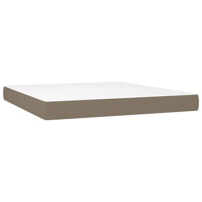 vidaXL Κρεβάτι Boxspring με Στρώμα Taupe 180x200 εκ. Υφασμάτινο