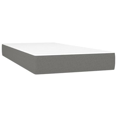 vidaXL Κρεβάτι Boxspring με Στρώμα Σκούρο Γκρι 100x200 εκ. Υφασμάτινο