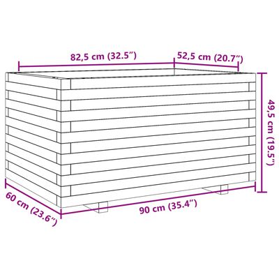 vidaXL Ζαρντινιέρα Κήπου 90x60x49,5 εκ. από Εμποτισμένο Ξύλο Πεύκου