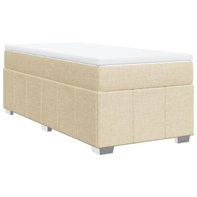 vidaXL Κρεβάτι Boxspring με Στρώμα Κρεμ 80 x 200 εκ. Υφασμάτινο