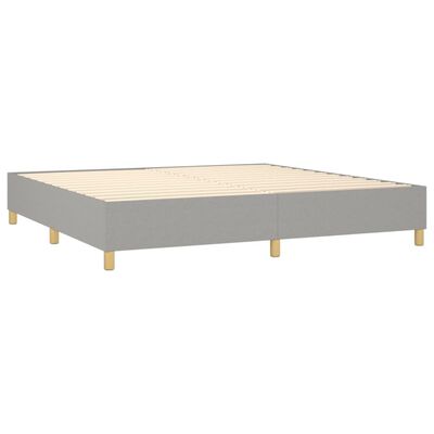 vidaXL Κρεβάτι Boxspring με Στρώμα Ανοιχτό Γκρι 200x200 εκ. Υφασμάτινο