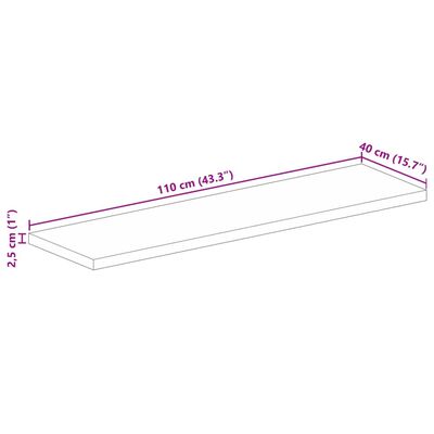 vidaXL Επιφάνεια Τραπεζιού Ορθογώνια 110x40x2,5 εκ. Ανακυκλωμένο Ξύλο