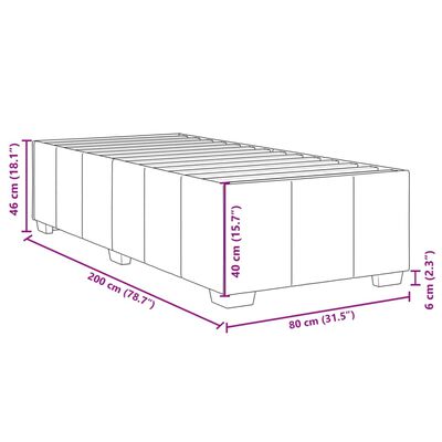 vidaXL Κρεβάτι Boxspring με Στρώμα Κρεμ 80 x 200 εκ. Υφασμάτινο