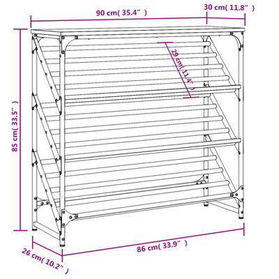 vidaXL Παπουτσοθήκη Sonoma Δρυς 90x30x85 εκ. Επεξεργασμένο Ξύλο