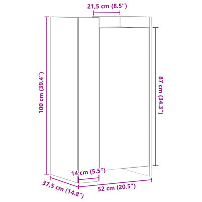 vidaXL Παπουτσοθήκη Sonoma Δρυς 52x37,5x100 εκ. από Επεξεργασμένο Ξύλο