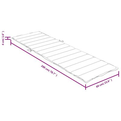 vidaXL Μαξιλάρι Ξαπλώστρας Πράσινο Μελανζέ 200x60x4 εκ. Ύφασμα