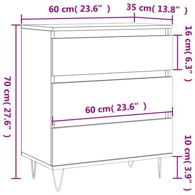 vidaXL Ντουλάπι Γκρι Sonoma 60x35x70 εκ. από Επεξεργασμένο Ξύλο