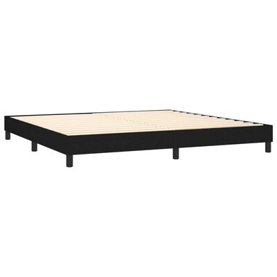 vidaXL Κρεβάτι Boxspring με Στρώμα Μαύρο 200x200 εκ. Υφασμάτινο