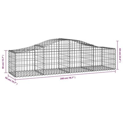 vidaXL Συρματοκιβώτια Τοξωτά 30 τεμ. 200x50x40/60 εκ. Γαλβαν. Ατσάλι