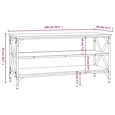 vidaXL Έπιπλο Τηλεόρασης Μαύρο 100x40x50 εκ. Επεξεργασμένο Ξύλο