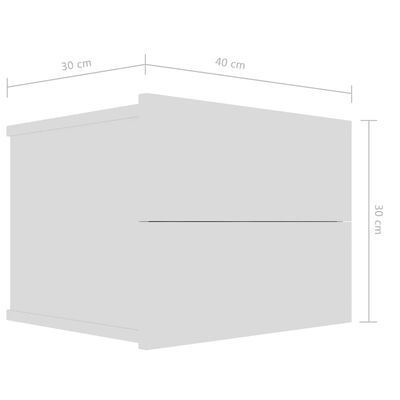 vidaXL Κομοδίνο Λευκό 40 x 30 x 30 εκ. από Επεξ. Ξύλο