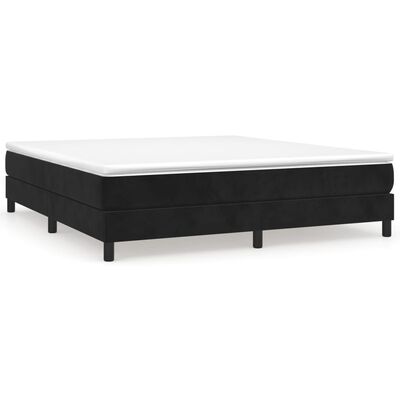 vidaXL Κρεβάτι Boxspring με Στρώμα Μαύρο 160x200 εκ. Βελούδινο