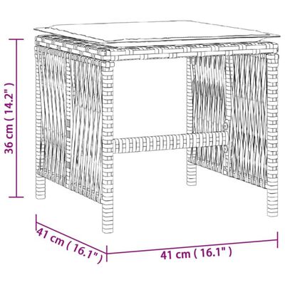 vidaXL Σκαμπό Κήπου 4 τεμ. Μαύρα 41x41x36 Συνθετικό Ρατάν με Μαξιλάρια