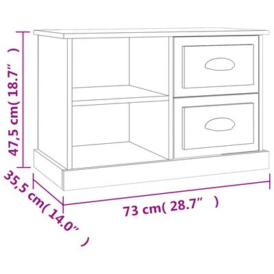 vidaXL Έπιπλο Τηλεόρασης Μαύρο 73x35,5x47,5 εκ. Επεξεργασμένο Ξύλο