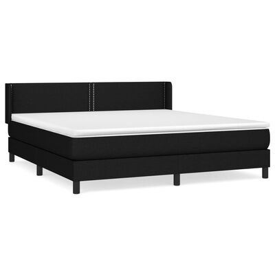 vidaXL Κρεβάτι Boxspring με Στρώμα Μαύρο 160x200 εκ. Υφασμάτινο