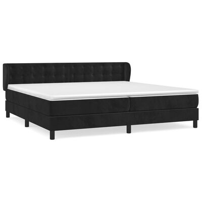 vidaXL Κρεβάτι Boxspring με Στρώμα Μαύρο 200x200 εκ. Βελούδινο