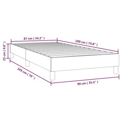 vidaXL Πλαίσιο Κρεβατιού Γκρι 90x190 εκ. από Συνθετικό Δέρμα