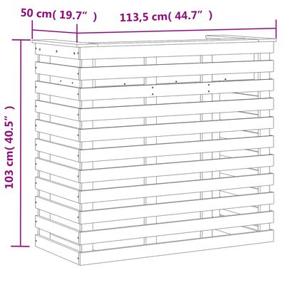 vidaXL Τραπέζι Μπαρ Εξ. Χώρου 113,5x50x103εκ. Μασίφ Ξύλο Ψευδοτσούγκας