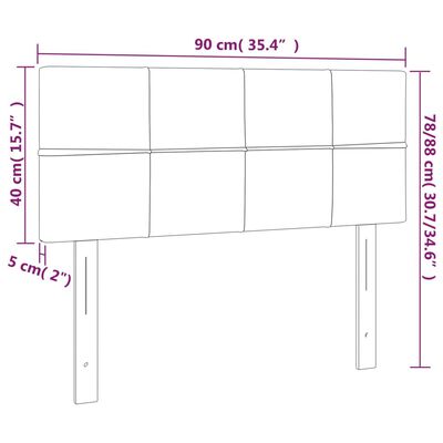 vidaXL Κεφαλάρι Κρεβατιού Σκούρο Καφέ 90x5x78/88 εκ. Υφασμάτινο