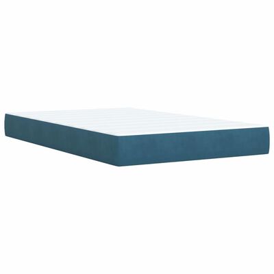 vidaXL Κρεβάτι Boxspring με Στρώμα Σκούρο Μπλε 120x200 εκ. Βελούδινο