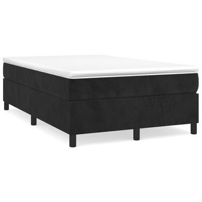 vidaXL Κρεβάτι Boxspring με Στρώμα Μαύρο 120 x 200 εκ. Βελούδινο