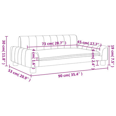 vidaXL Καναπές Παιδικός Μαύρο 90x53x30 εκ. από Ύφασμα